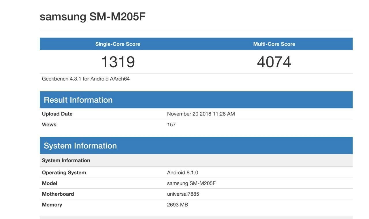 Samsung Galaxy M Benchmark