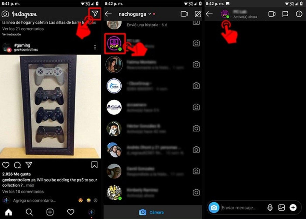 Como puedo saber si alguien esta conectado en Instagram