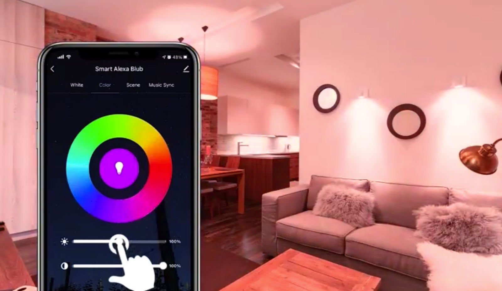 control con app movil de bombillas